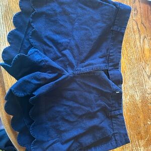 J. Crew Navy Scalloped-Edge Shorts